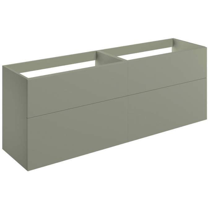 Shetland 1180mm Wall Hung 4 Drawer Basin Unit (No Top) - Matt Olive Green