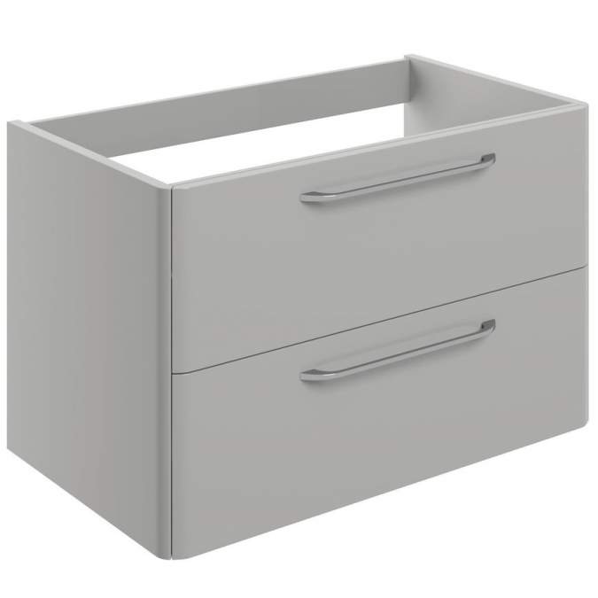 Gressingham 794mm 2 Drawer Wall Unit (exc. Basin) - Grey Gloss