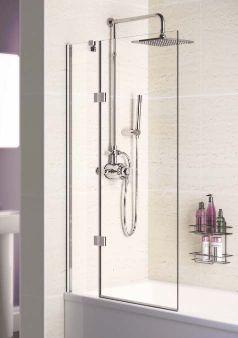 Lakes Bathrooms Hinged Bath Screen - 1000 - 1015 x 1500mm - Silver 