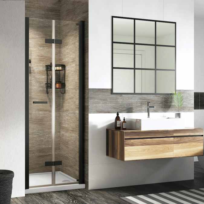 Roman Innov8 1000mm Bi-Fold Shower Door in Matt Black