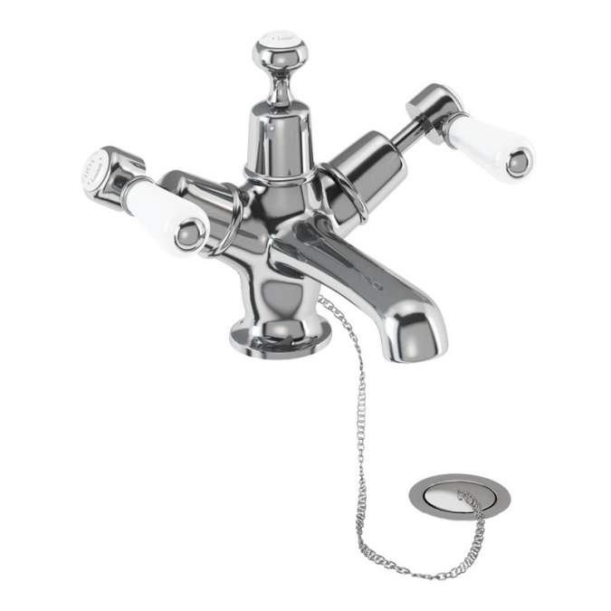 Burlington Kensington Traditional Monobloc Basin Mixer Tap with Plug and Chain