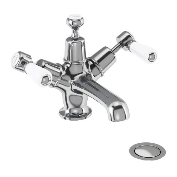 Burlington Kensington Traditional Monobloc Basin Mixer Tap with Sprung Waste