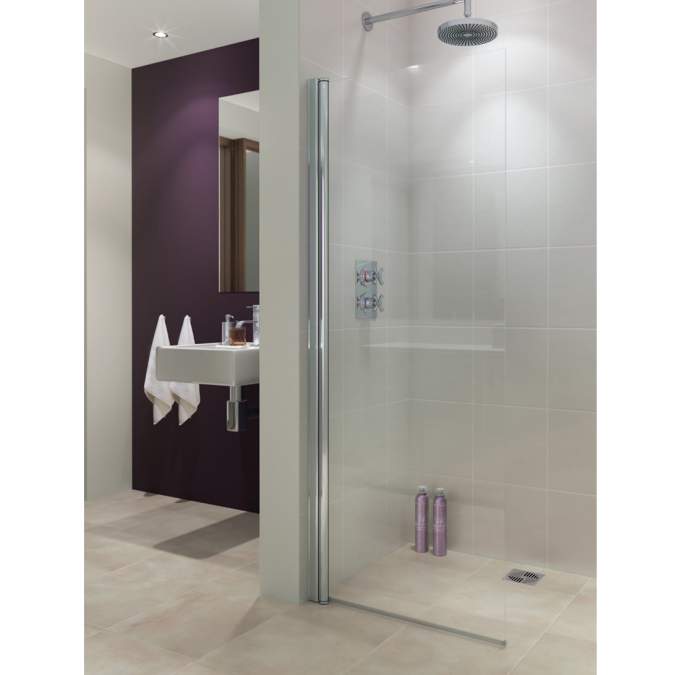 Alassio 700mm Hinged Wetroom Screen 8mm Glass - Lakes Showering Spaces Coastline