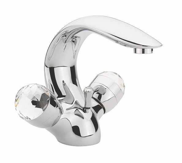 Sagittarius Liberty Crystal Monobloc Basin Mixer Tap with Pop Up Waste