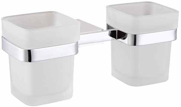 The White Space Double Tumbler and Holder - Chrome