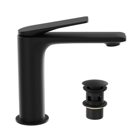 Laguna Matt Black Semi Extended Mono Basin Mixer Tap - Jaquar