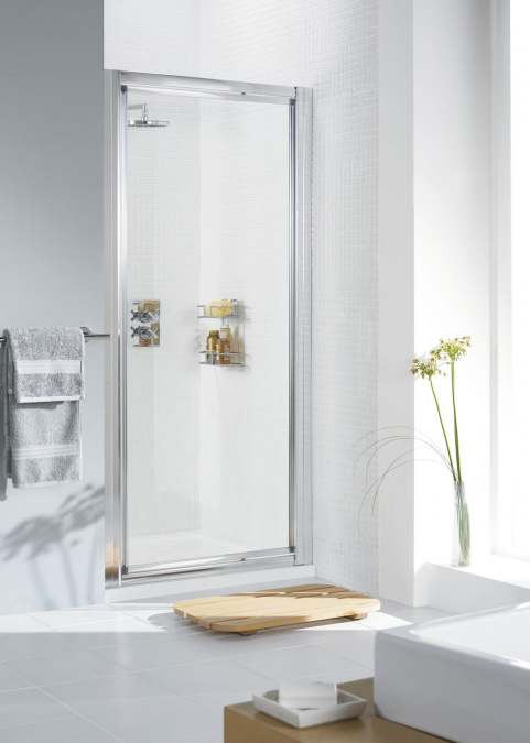 800mm White Pivot Shower Door, Lakes Classic Collection