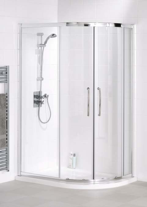 900 x 800mm Easy-Fit White Offset Quadrant Shower Enclosure, Lakes Classic Collection