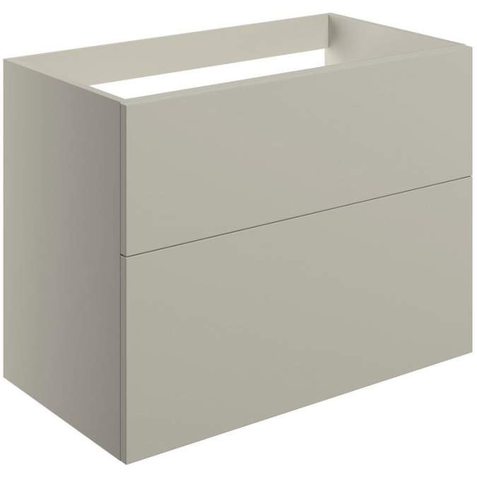 Shetland 790mm Wall Hung 2 Drawer Basin Unit (No Top) - Matt Latte