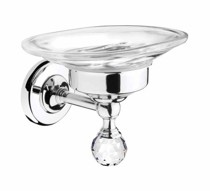 Oriental Crystal Soap Dish - Chrome, Gold or Black Chrome - Origins Living