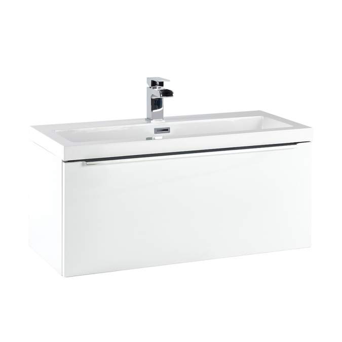 Muro 800 Basin Cabinet in White - Scudo Bathrooms