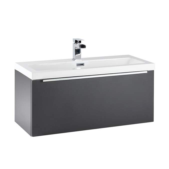 Muro 800 Basin Cabinet in Matt Grey - Scudo Bathrooms