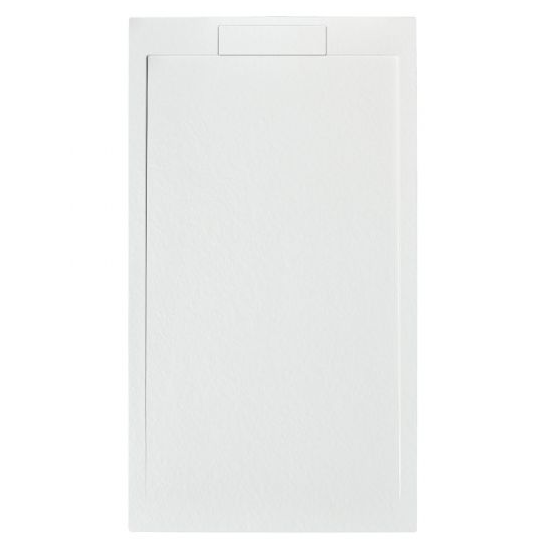 Giorgio Lux White Slate Effect Shower Tray - 1000 x 800 - Concealed Waste