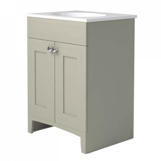 Classic 600mm Earl Grey Bathroom Vanity Unit With Basin - Origins By Utopia