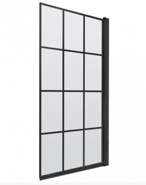 Matt Black Square Framed Bath Screen Nuie