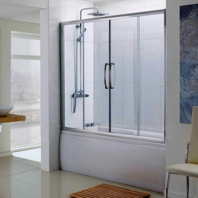 Lakes 1500mm Over Bath Double Sliding Bath Screen