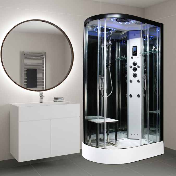 Insignia Showers PL12R-O-S Platinum Steam Shower Cabin - 1200 x 800mm - Right Hand