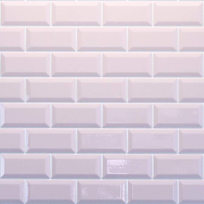 Pastel Pink Bevelled Metro Reflect Tile Wall Panels