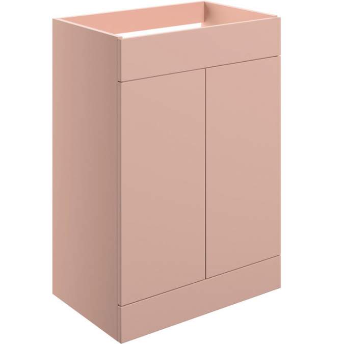 Shetland 590mm Floor Standing 2 Door Basin Unit (No Top) - Matt Antique Rose