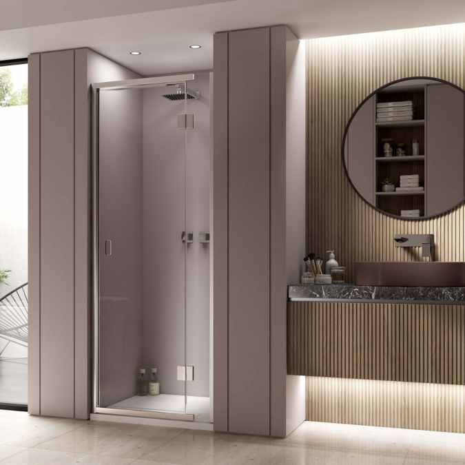 Kudos Pinnacle 8 900mm Hinged Shower Door for Recess - Right Hand