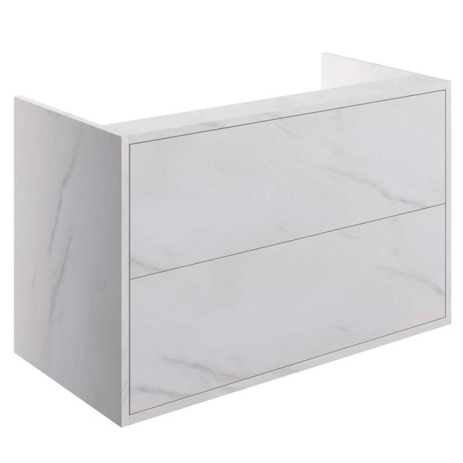 Pomeranian 900mm 2 Drawer Wall Hung Basin Unit (No Top) - Marble