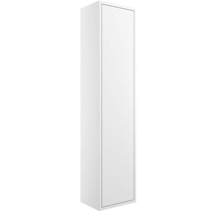 Pomeranian 300mm 1 Door Wall Hung Tall Unit - Matt White