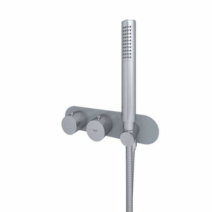 Feeling Grey Round Dual Outlet Shower Valve with Shower Kit by RAK Ceramics