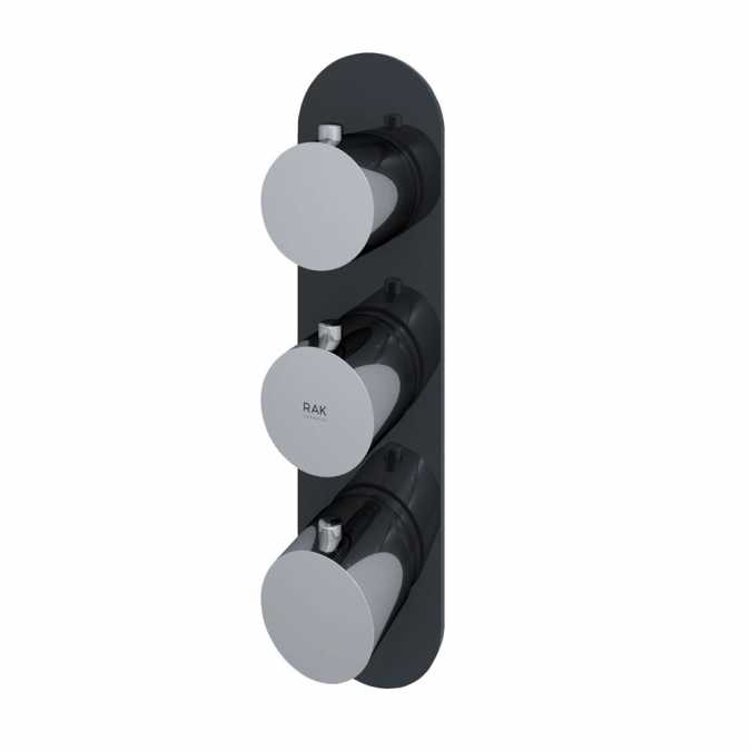 Feeling Black Round Dual Outlet Shower Valve by RAK Ceramics