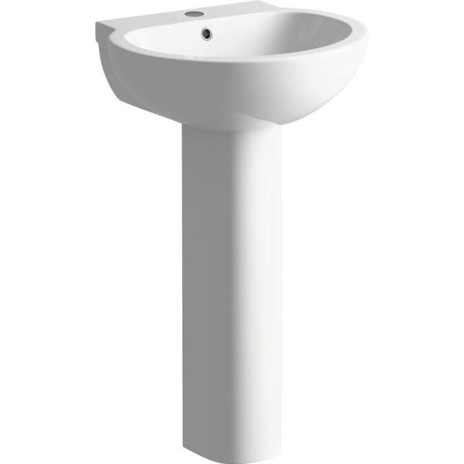 Muscovy 535x490mm 1TH Basin & Full Pedestal