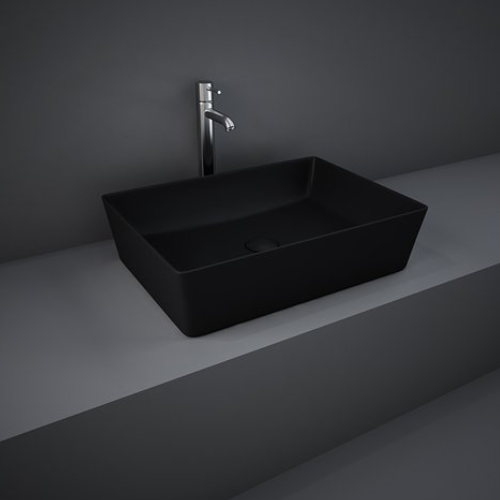 Feeling Rectangle Countertop Basin Matt Black - RAK Ceramics