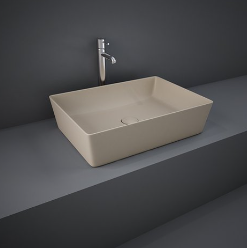 Feeling Rectangle Countertop Basin Matt Cappuccino - RAK Ceramics