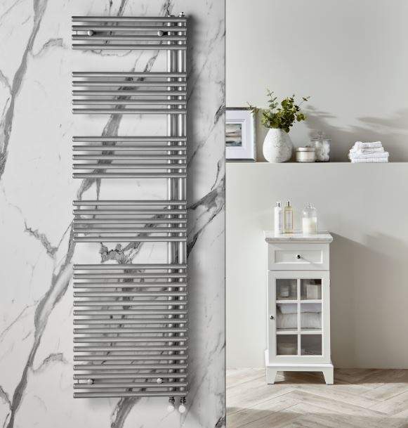 Redroom Omnia Titane Left Hand Towel Radiator, 1681 x 596mm