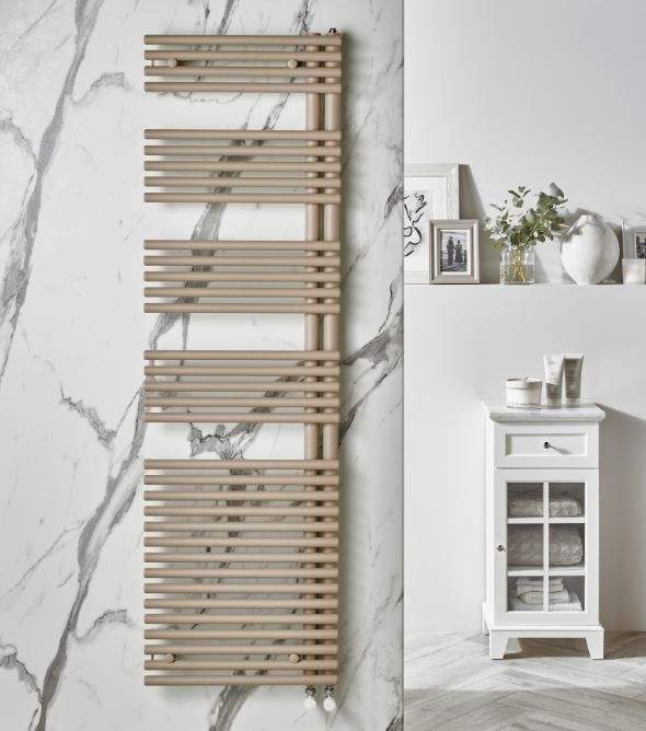 Redroom Omnia Quartz Beige Left Hand Towel Radiator 1681 x 496mm