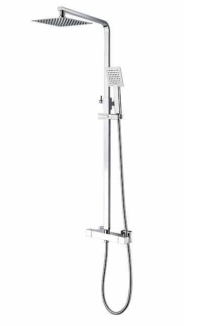 Ripley Square Thermostatic Dual Head Shower Set - Chrome - Signature