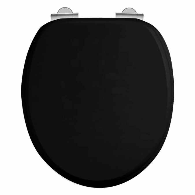 Burlington Matt Black Real Wood Traditional Toilet Seat Soft Closing - S48