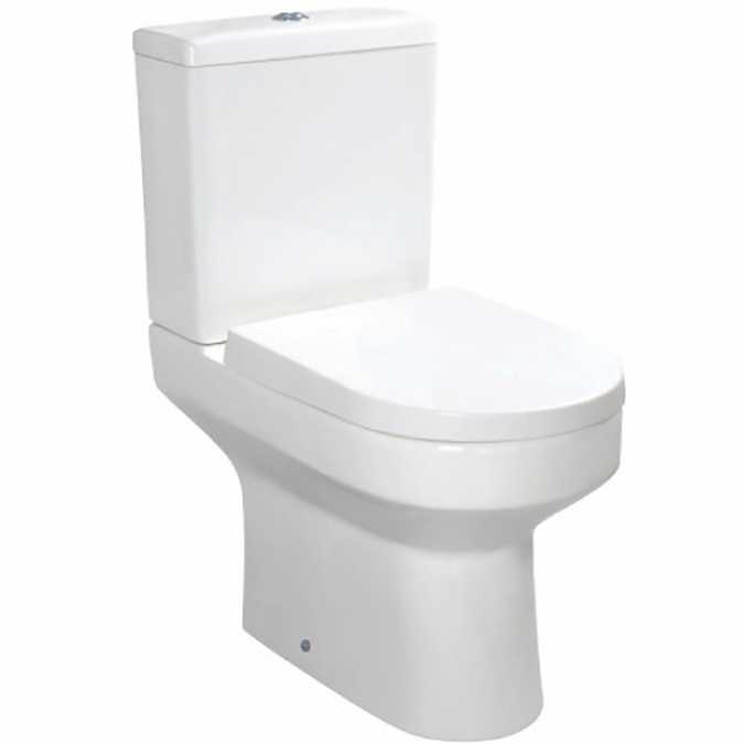 Space Semi-Rimless Short Projection Open Back Toilet Inc Soft Close Seat