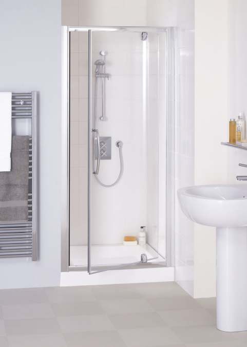 900mm Semi-Frameless Pivot Shower Door, Lakes Classic Collection