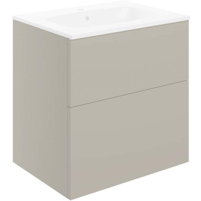 Shetland 610mm 2 Drawer Wall Unit & Basin - Matt Latte