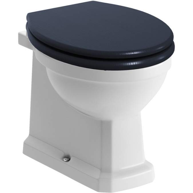 Shetland Back To Wall Toilet & Indigo Ash Soft Close Seat