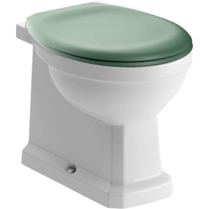 Shetland Back To Wall Toilet & Sage Green Close Seat