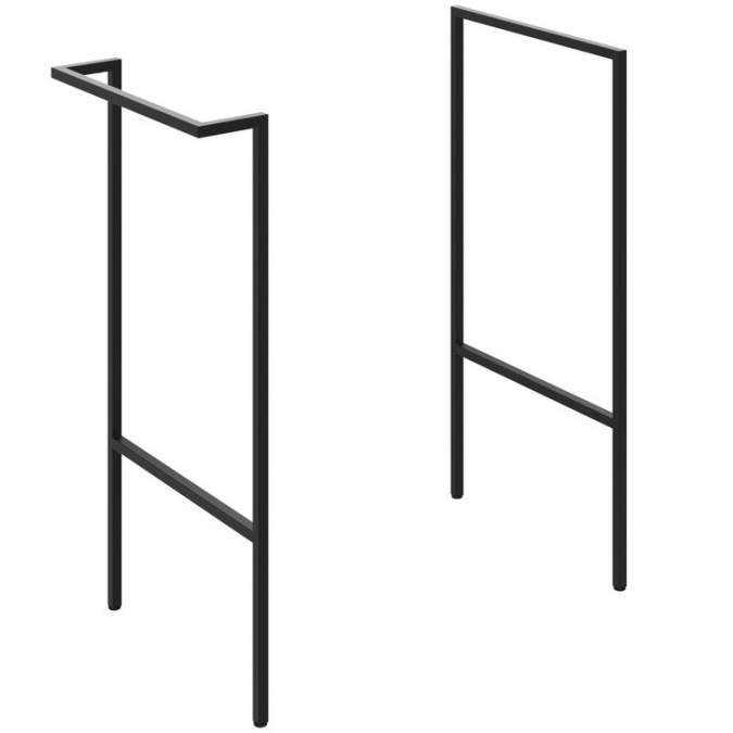 Shetland Optional Frame with Integrated Towel Rail - Black