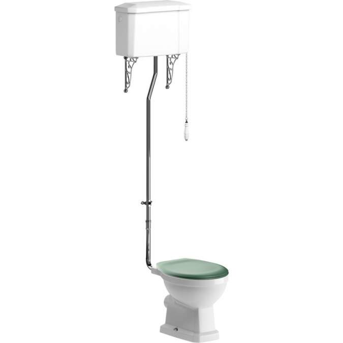 Shetland High Level Toilet & Sage Green Soft Close Seat