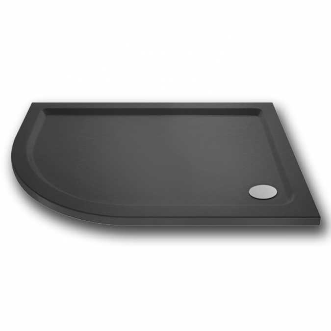 Nuie 900 x 800 Left-Handed Offset Quadrant Shower Tray Slate Grey - FREE Waste