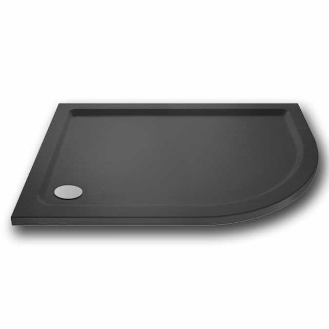 Nuie 1000 x 900 Right-Handed Offset Quadrant Shower Tray Slate Grey - FREE Waste