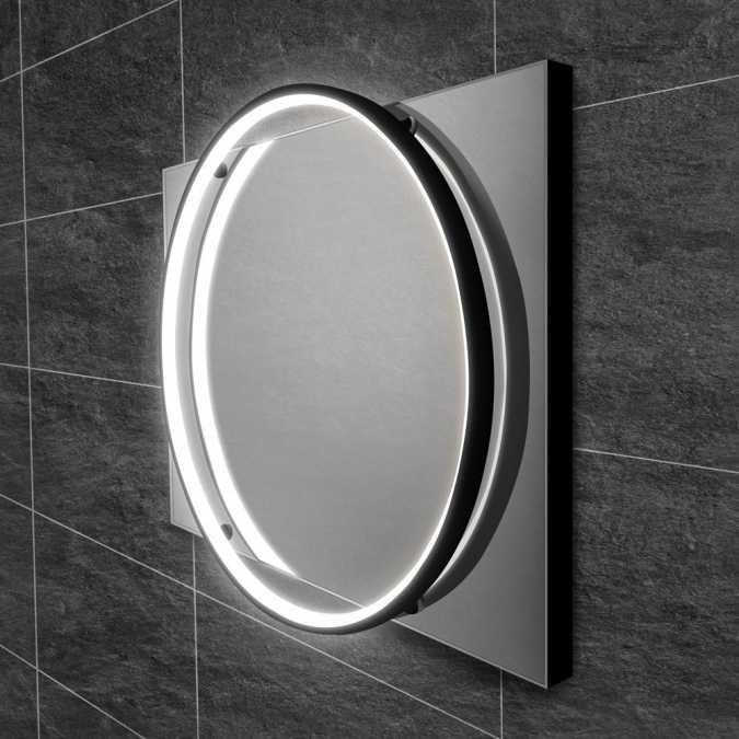 HIB Solas 50 LED Illuminated Bathroom Mirror - Black Frame