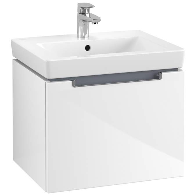 Villeroy & Boch Subway 2.0 537mm Bathroom Vanity Unit 1 Drawer Glossy White