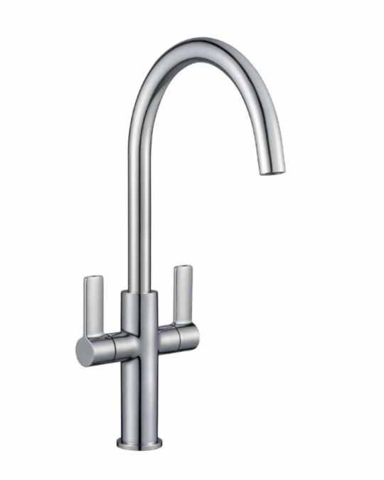 Jeroni Swan 2 Handle Chrome Kitchen Mixer Tap - Francis Pegler Comap