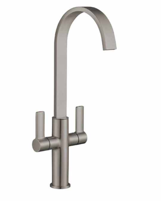 Jeroni Swept Brushed Nickel Kitchen Mixer Tap - Francis Pegler Comap