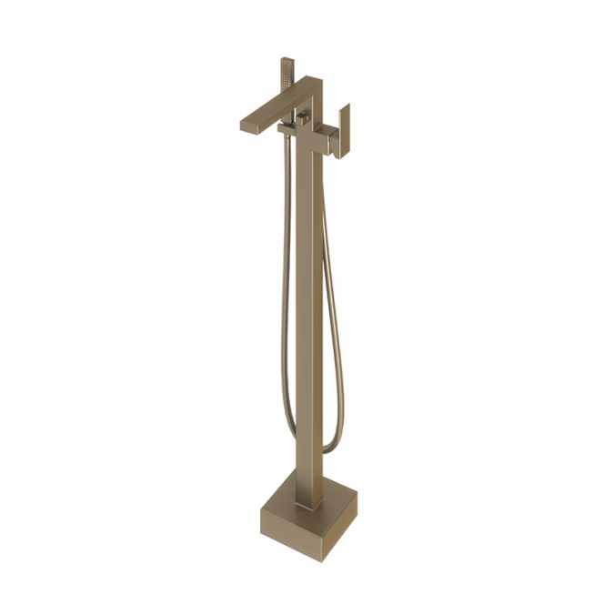 Abacus Plan Freestanding Bath Shower Mixer Tap - Brushed Nickel