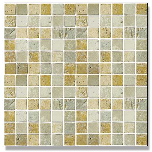 Abacus Travertine Marble Small Mosaic Mixed Colour 30 x 30cm Box of 5